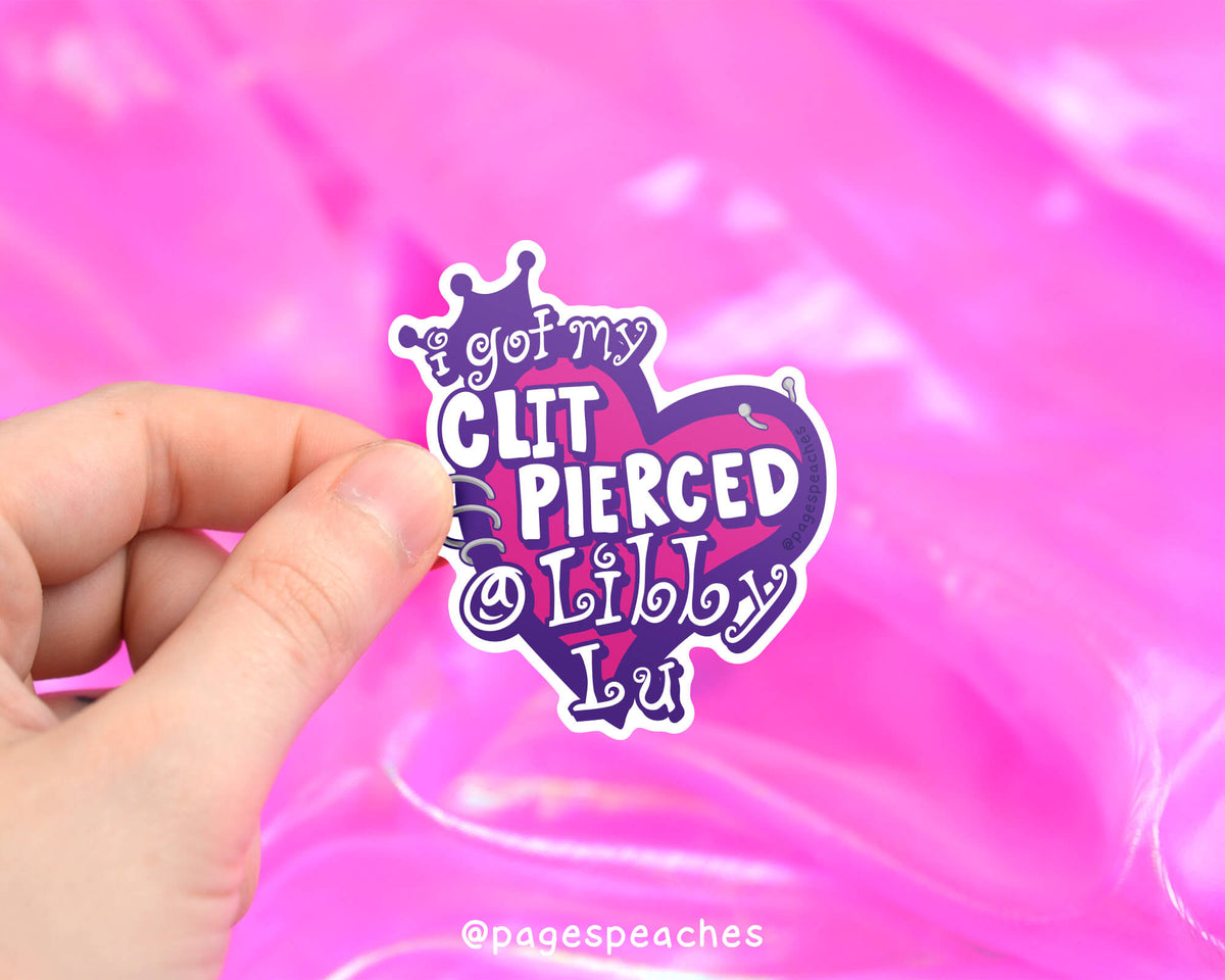 Clit Pierced Sticker (Case Pack x6)