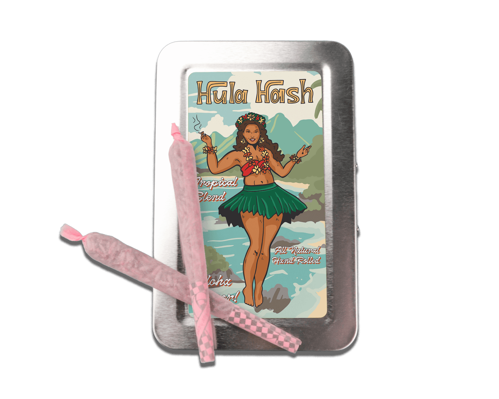 a tin with a pink toothbrush inside of it