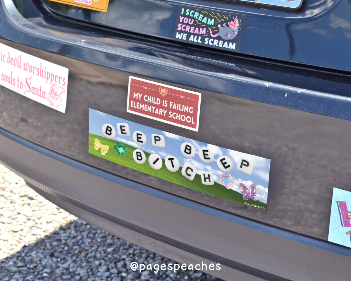 Beep Beep Bitch Bumper Sticker (Case Pack x4)