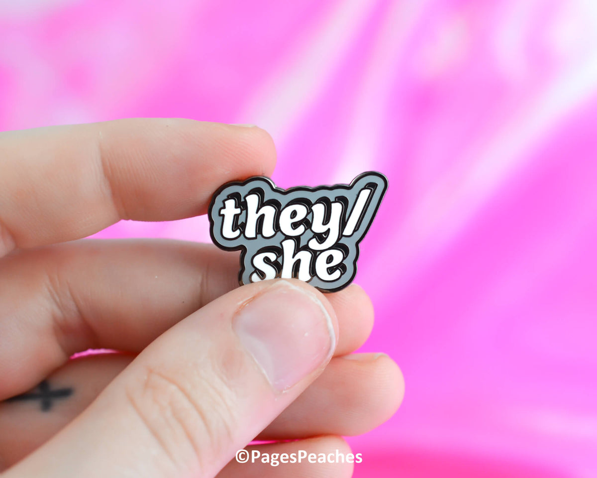 They/She Enamel Pin (Case Pack x4)