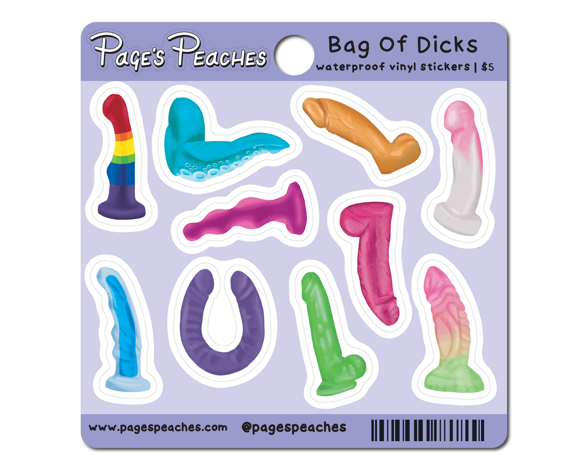Bag of Mini Dick Stickers (Case Pack x6)