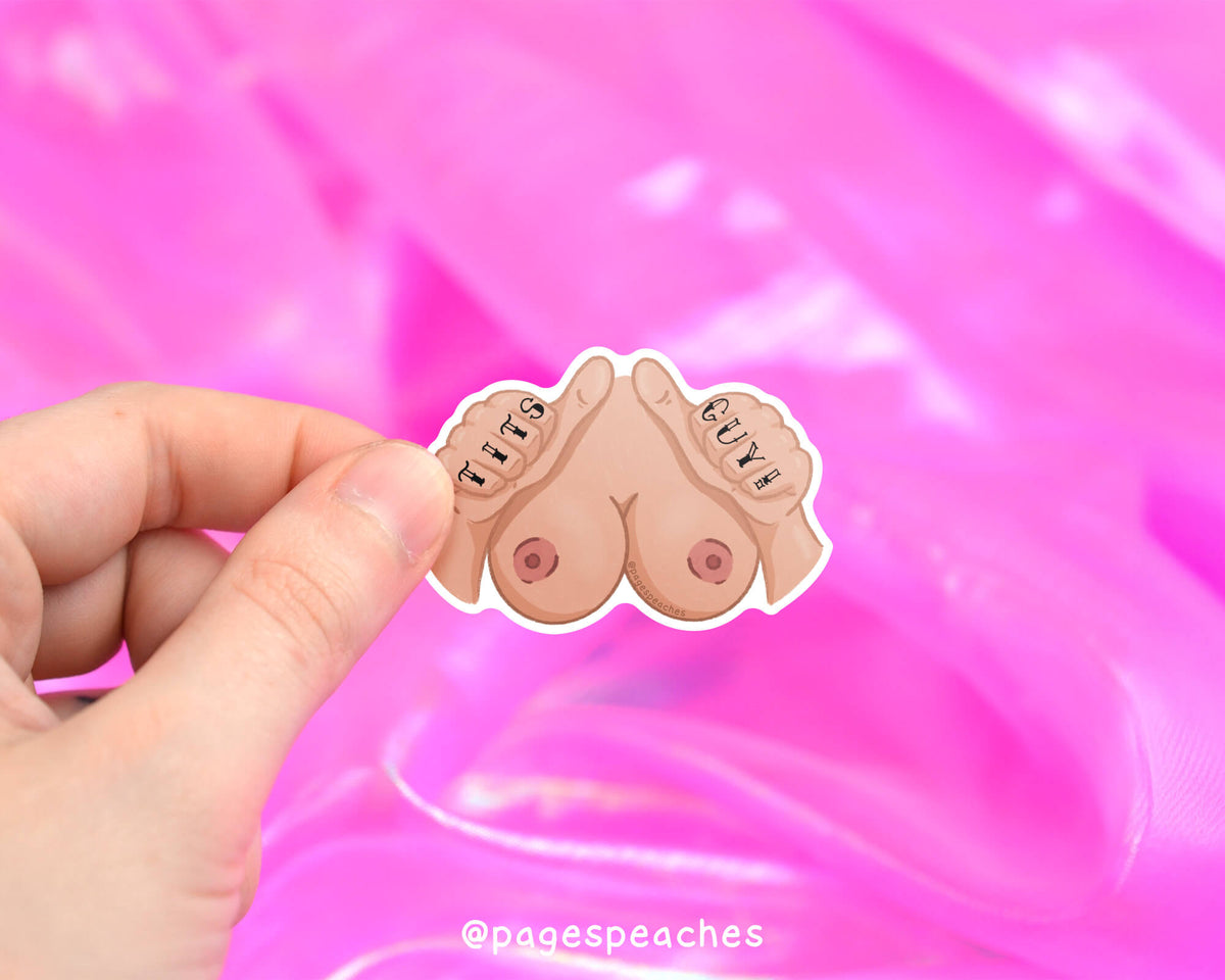 Large Tits Guy Sticker