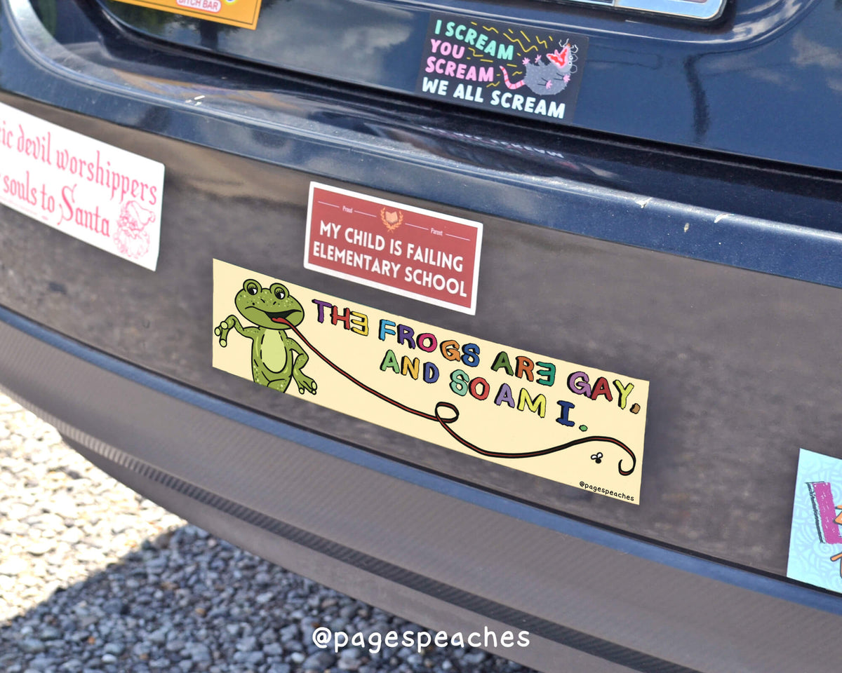 Frogs Are Gay Bumper Sticker (Case Pack x4)