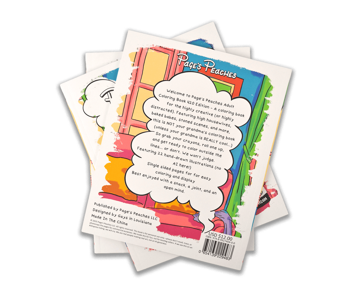 Perfect-bound 8x10 art book with bold weed-themed cover illustration