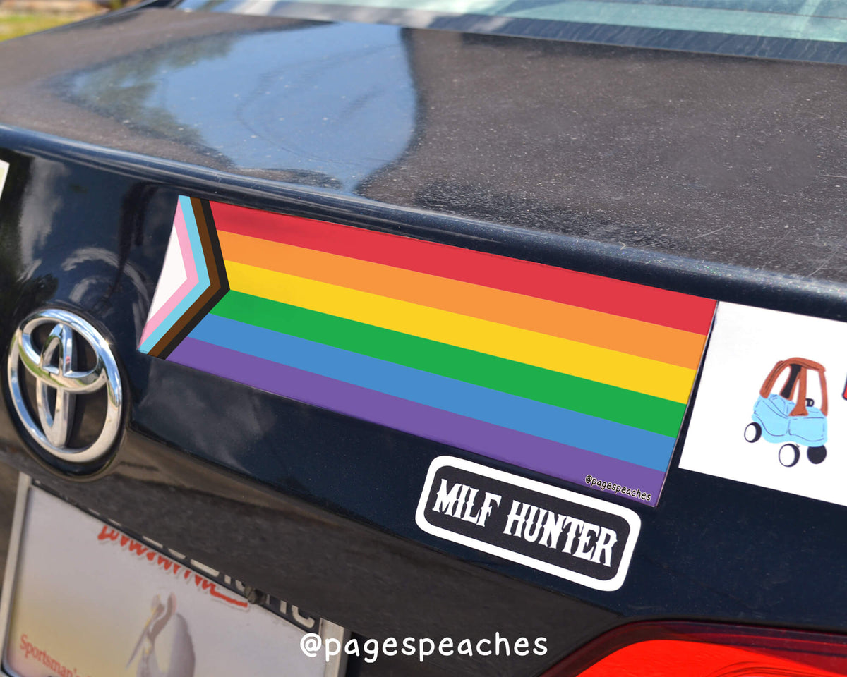 Progress Pride Bumper Sticker (Case Pack x4)
