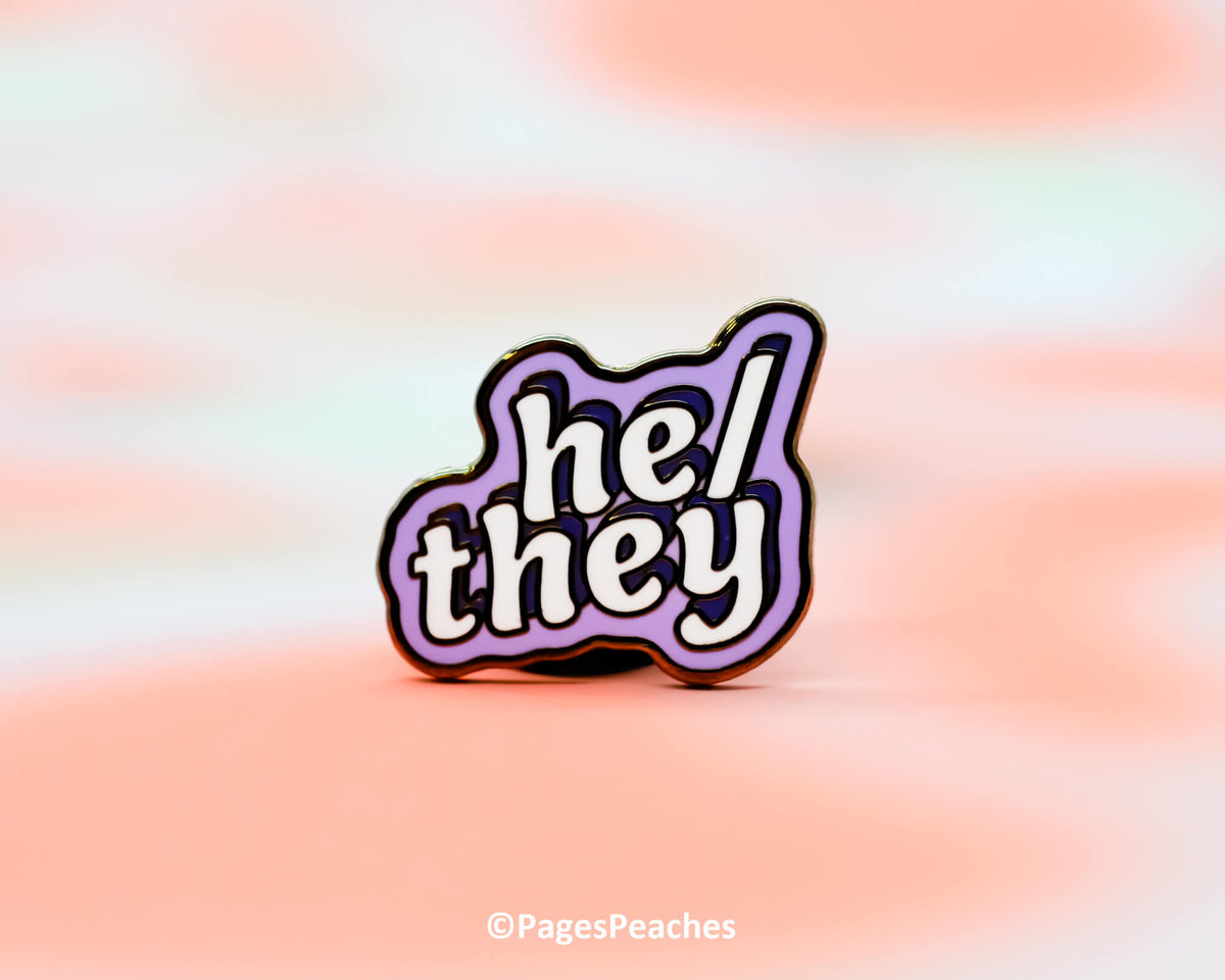 He/They Enamel Pin (Case Pack x4)