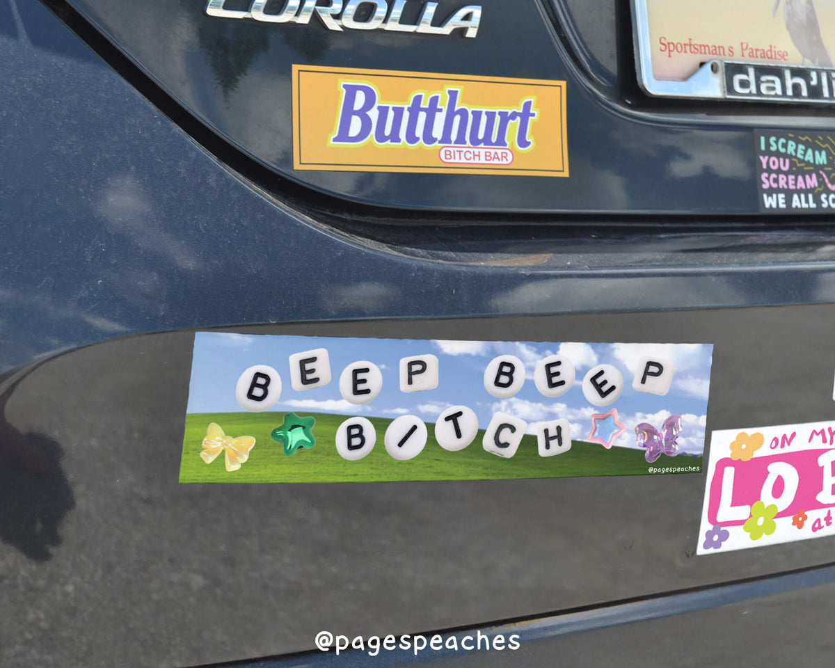 Beep Beep Bitch Bumper Sticker (Case Pack x4)