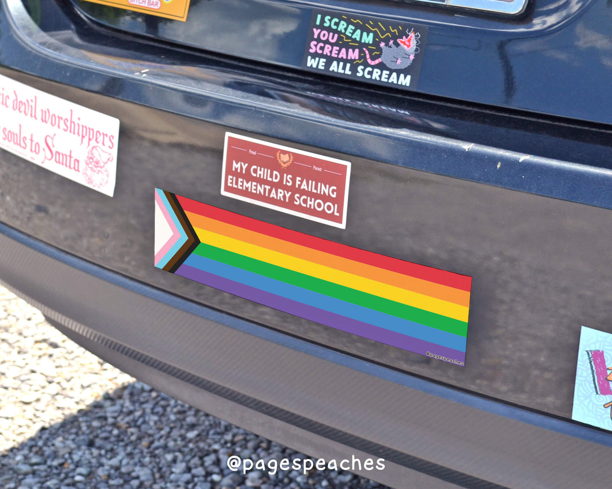 Progress Pride Bumper Sticker (Case Pack x4)