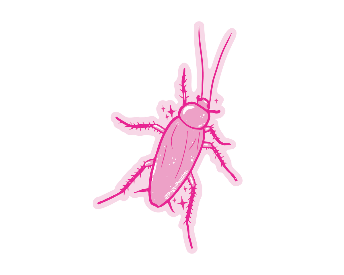 Pink Cockroach Sticker (Case Pack x6)