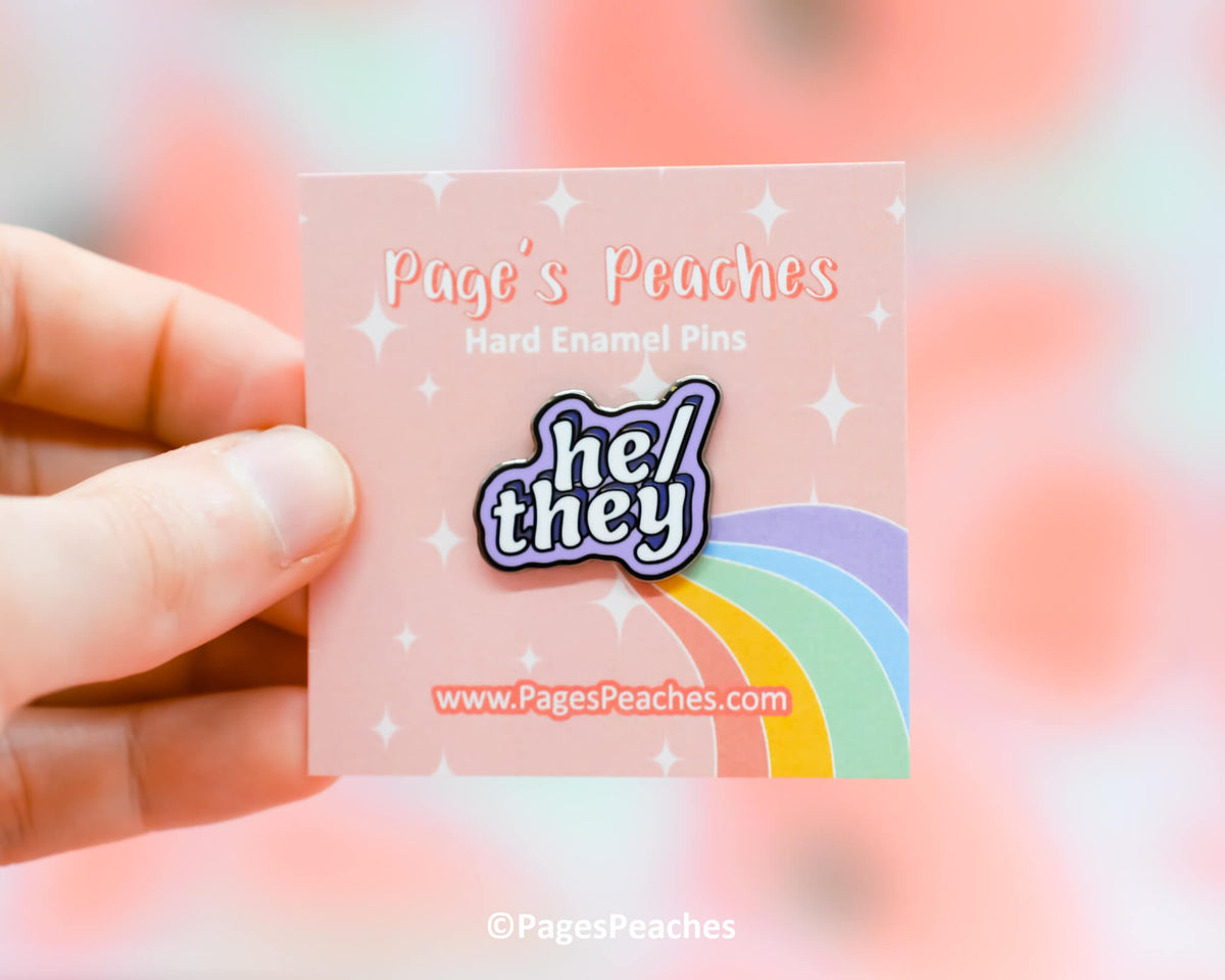 He/They Enamel Pin (Case Pack x4)