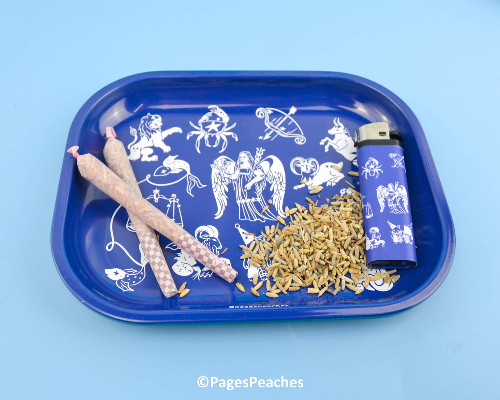 Small zodiac rolling tray for weed or stash items