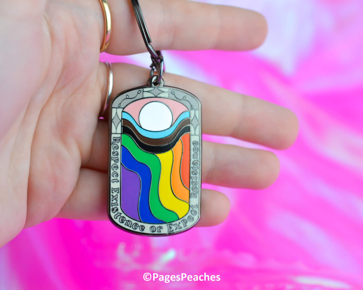Respect Existence Enamel Keychain (Case Pack x4)