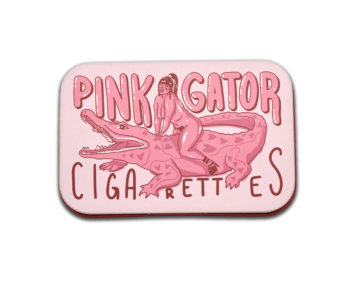 Pink Gator Cigarettes Stash Tin (Case Pack x4)