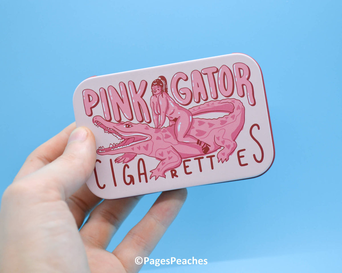 Pink Gator Cigarettes Stash Tin (Case Pack x4)