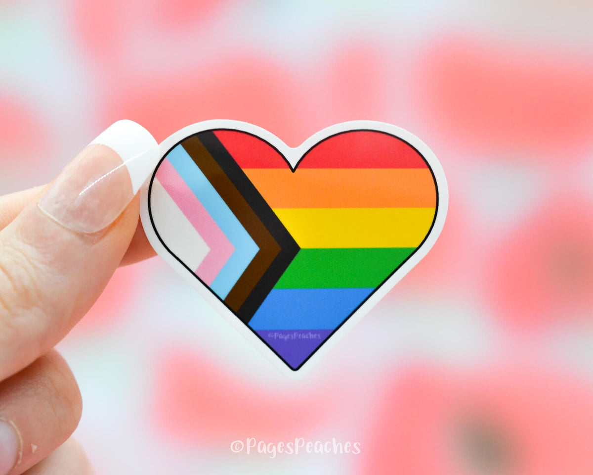 Progressive Pride Heart Sticker (Case Pack x6)