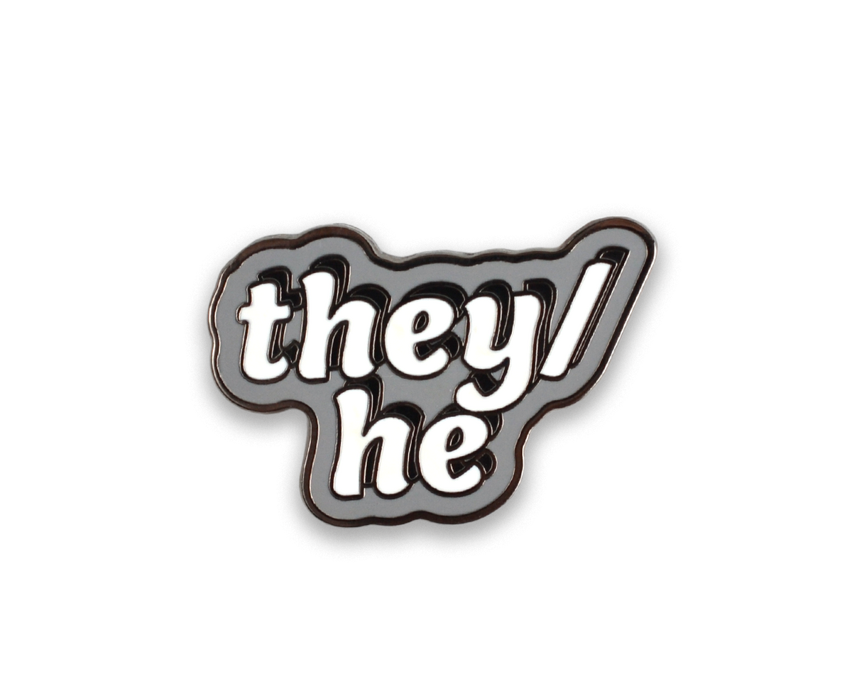 They/He Enamel Pin (Case Pack x4)