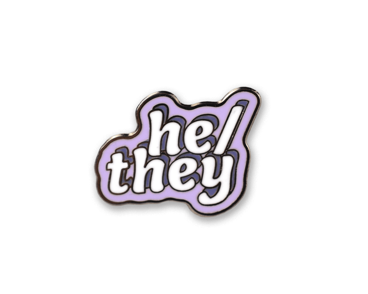 He/They Enamel Pin (Case Pack x4)