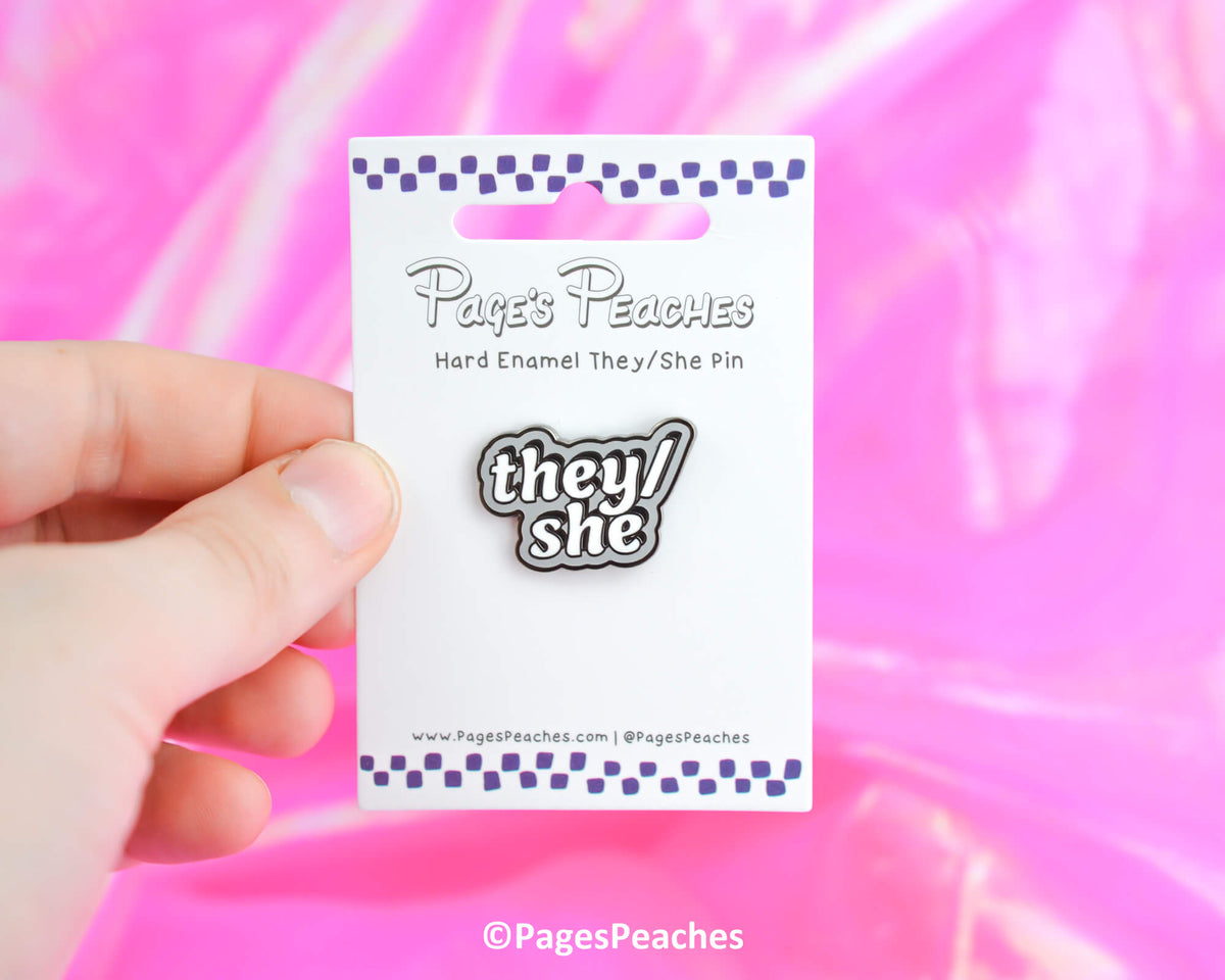 They/She Enamel Pin (Case Pack x4)