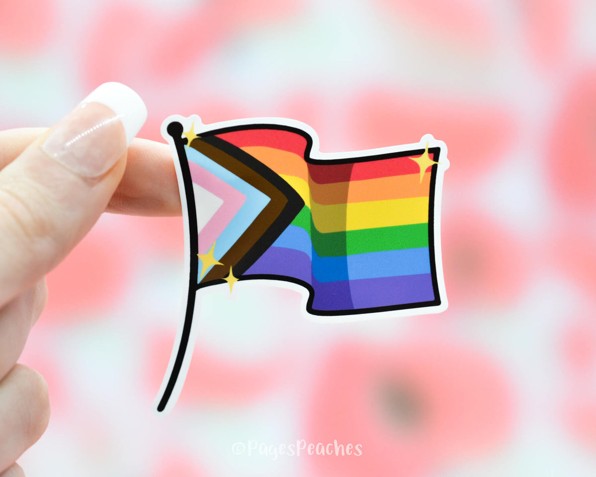 Progressive Pride Flag Sticker (Case Pack x6)
