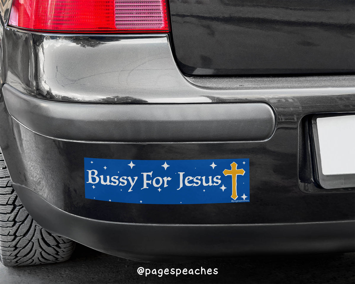 3 x 11.5 inch LGBTQ+ sticker with cheeky religious pun on A Car