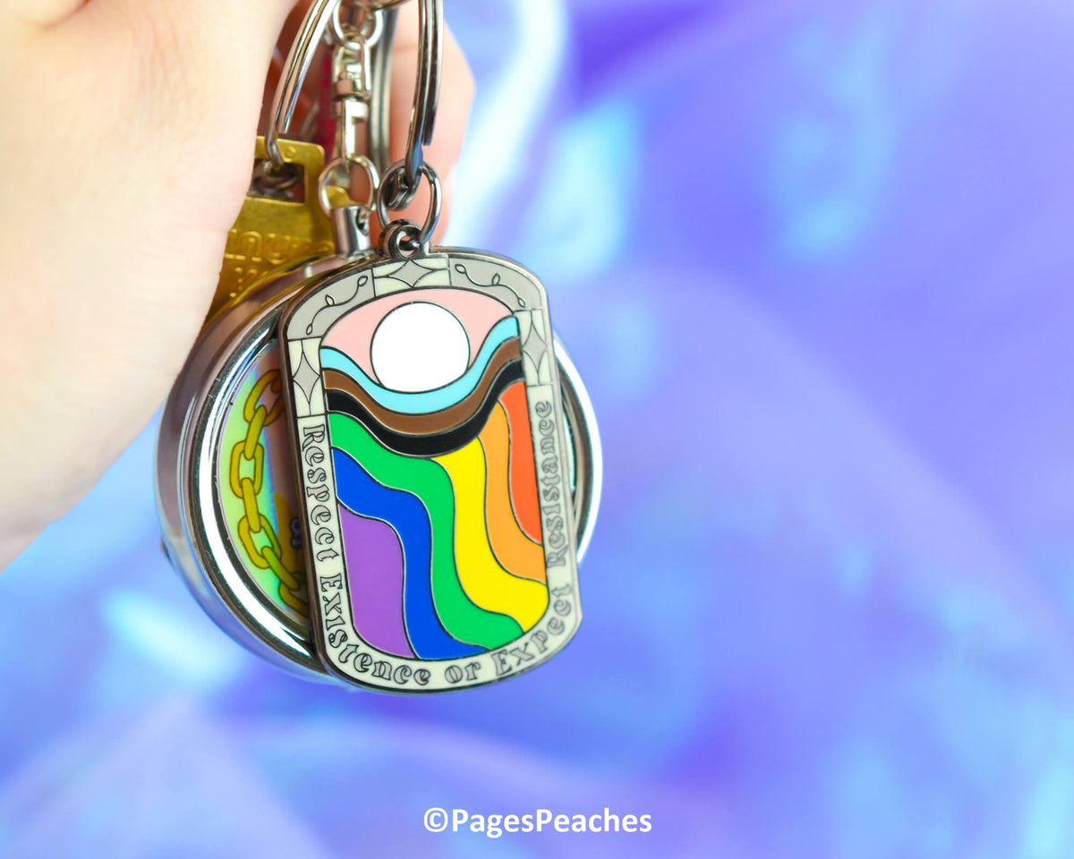 Respect Existence Enamel Keychain (Case Pack x4)