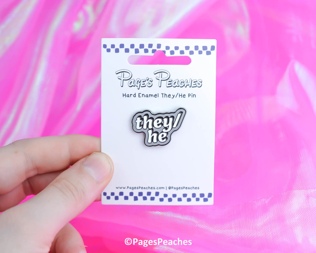 They/He Enamel Pin (Case Pack x4)
